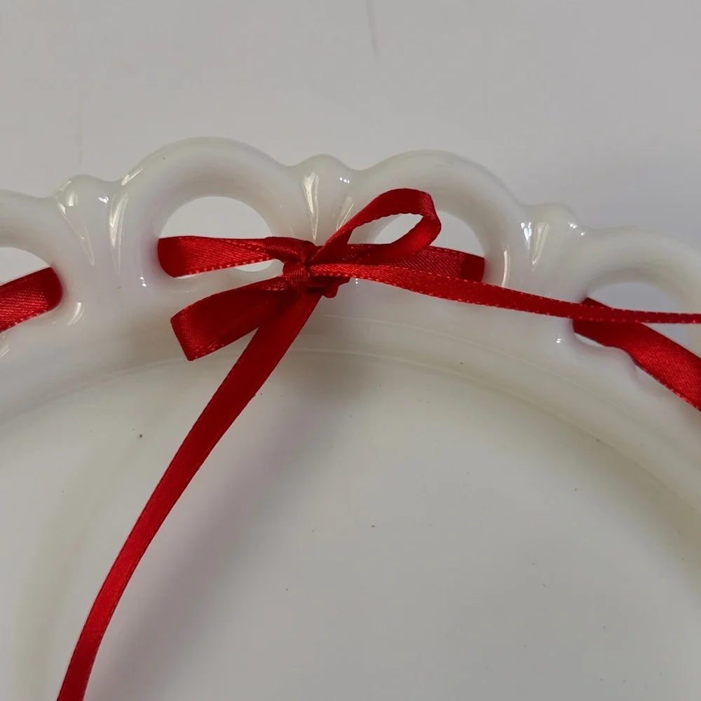 Vintage serving Platter by Anchor Hocking Old Colony Open Lace milk white opaque